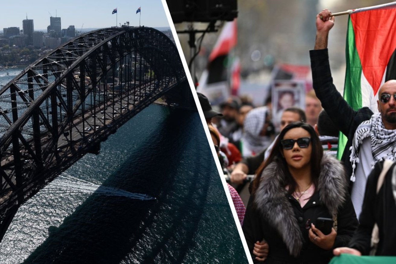 Thousands of protesters are expected to march across Sydney Harbour Bridge in support of Palestine.