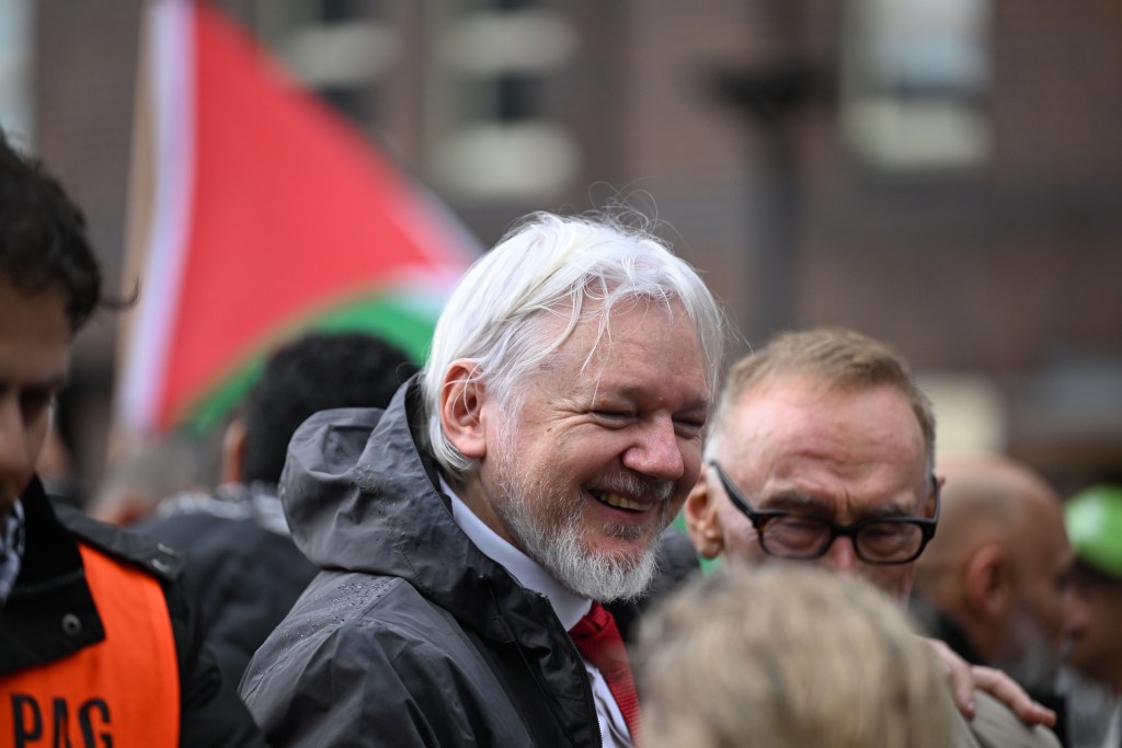 Julian Assange Gaza protest Sydney