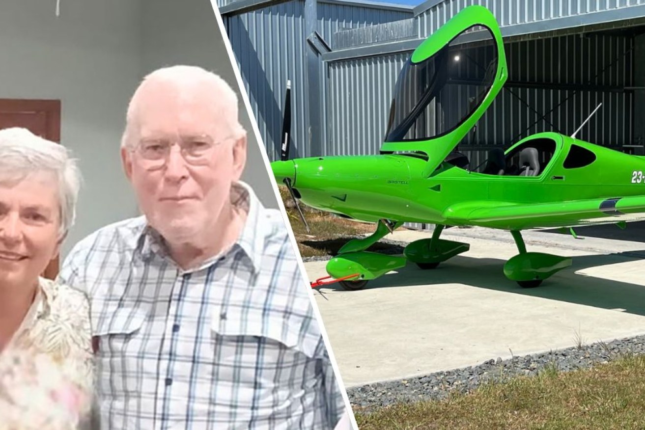 Kim Worner and Gregory Vaughan were flying from Tasmania to NSW in this distinctive small plane.