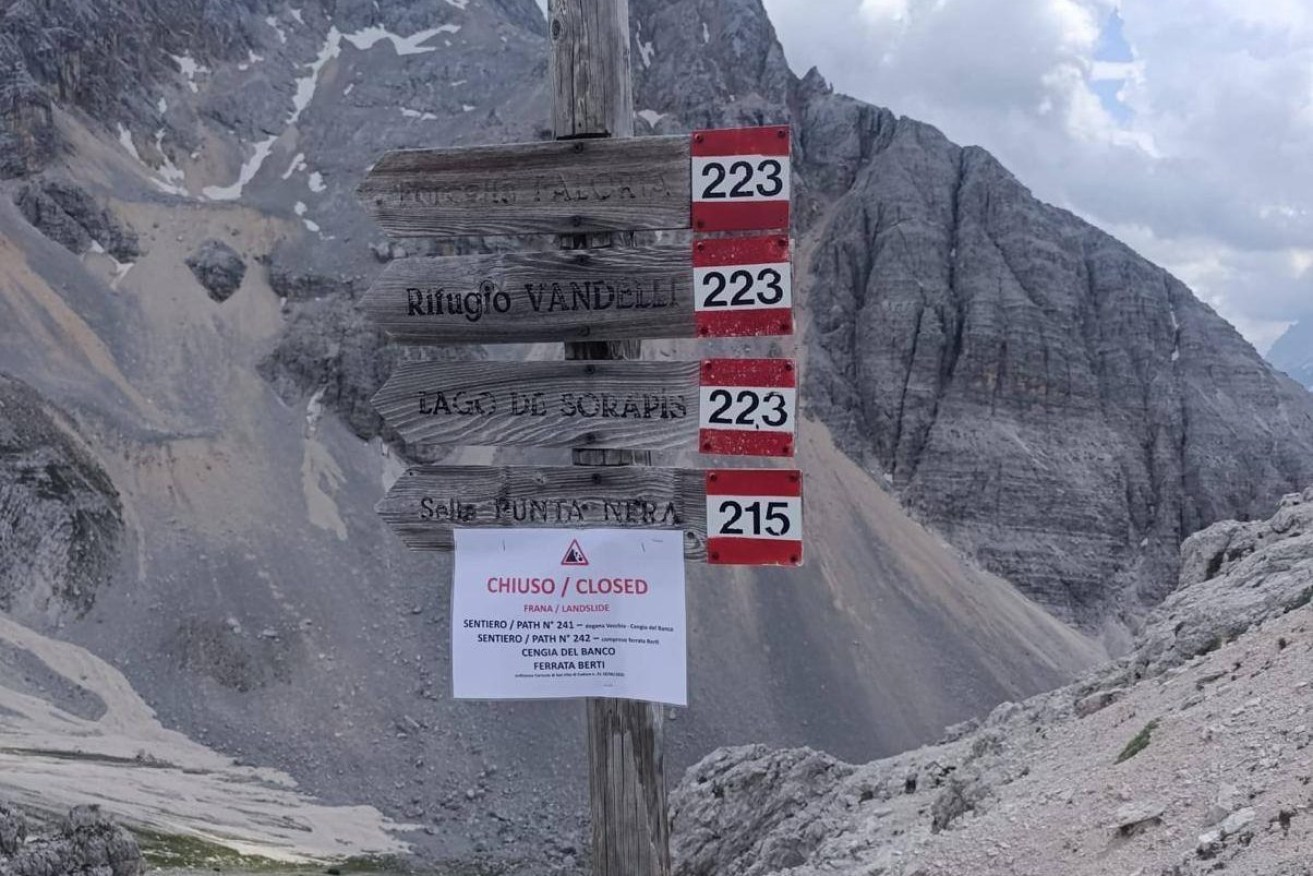 Signs warned that the trail was closed.