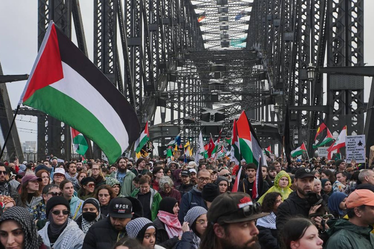 An estimated 300,000 attended a pro-Palestine march over the Sydney Harbor Bridge march in August.