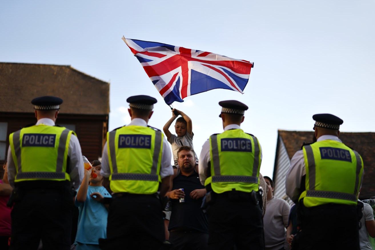 In Bristol, mounted police were brought in to separate rival groups and there were some scuffles.