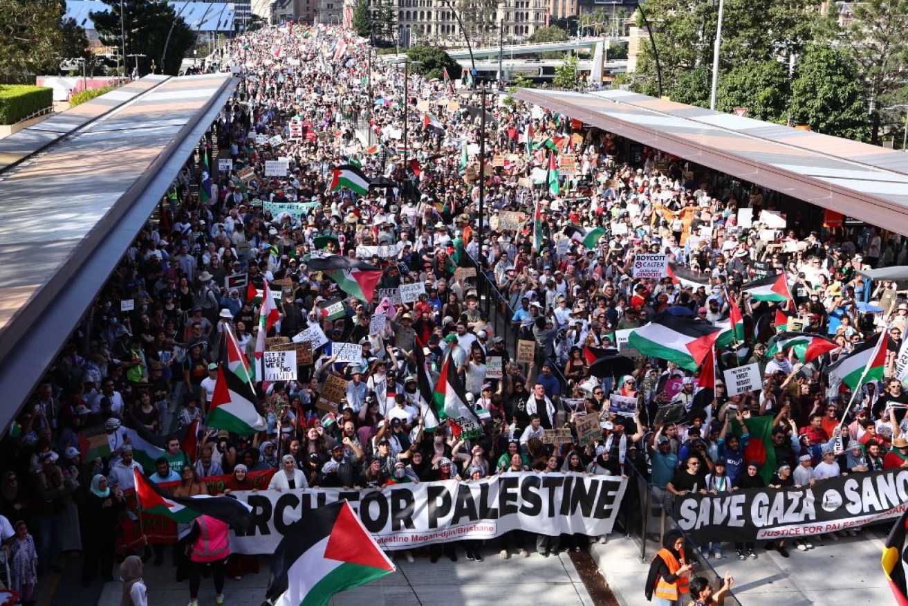 Brisbane's march on Sunday was the largest pro-Palestinian protest in the city's history.