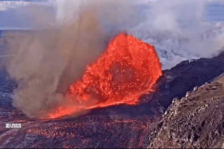 Hawaii volcano's latest fiery lava display