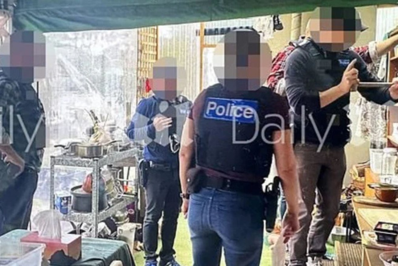 The images purport to show police and others in the moments before the deadly ambush.