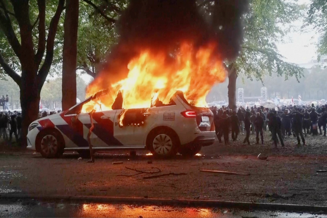 Dutch Prime Minister Dick Schoof has decried "images of shameless violence in The Hague".