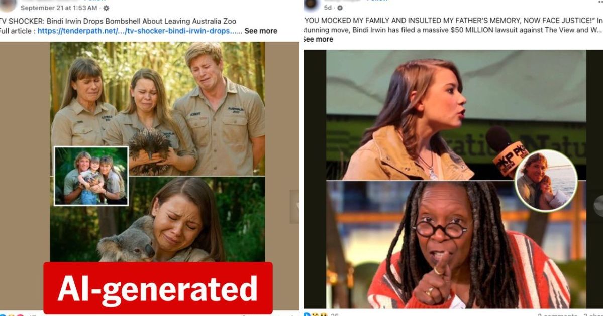 Bindi Irwin targeted in dozens of fake AI-generated posts