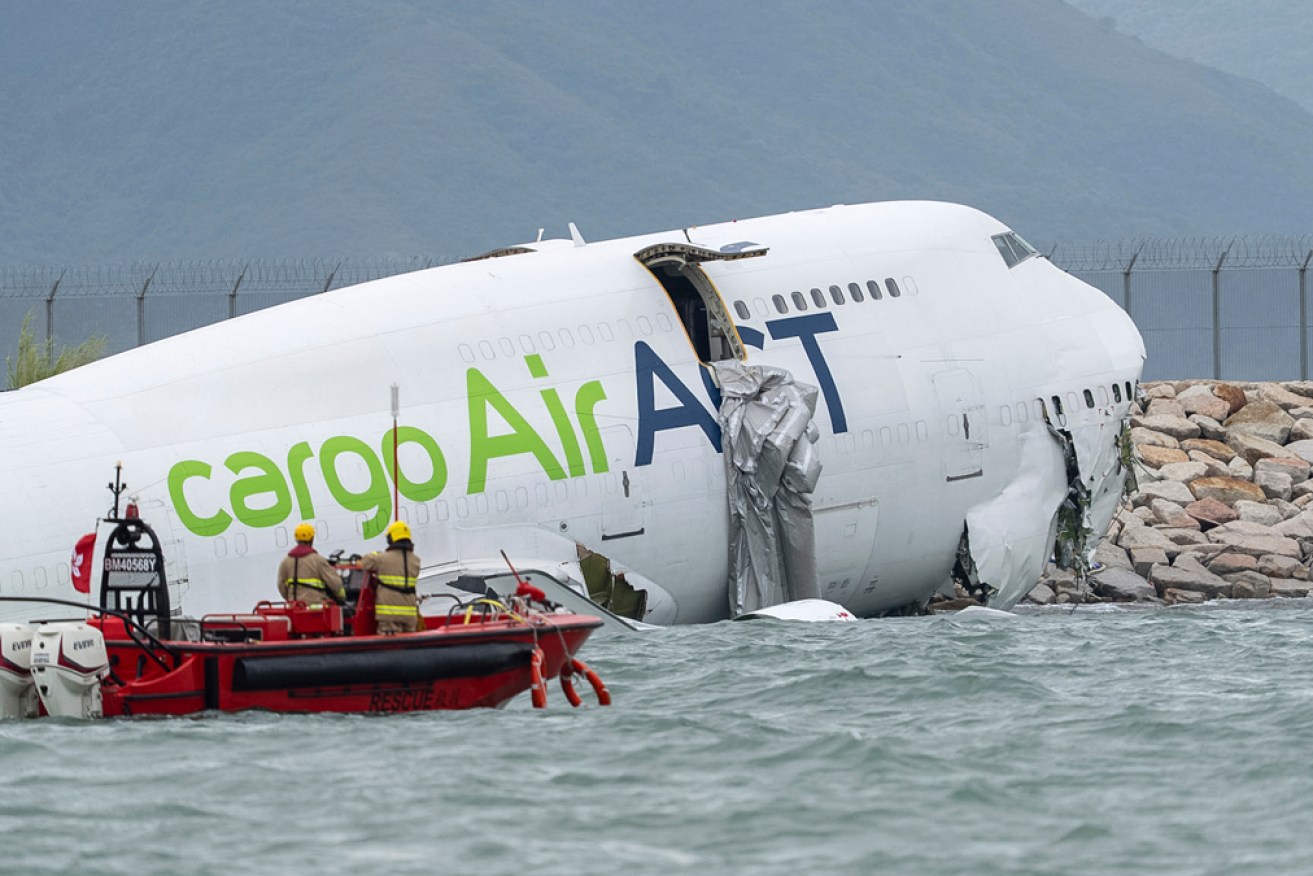 One runway remained closed after the plane skidded into the sea early on Monday.