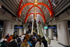 No raining on city’s parade as $15b train line opens