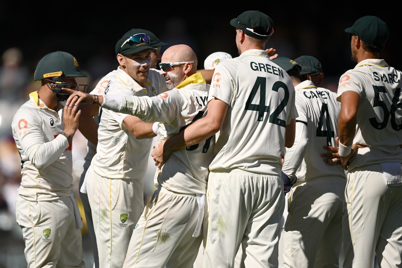 It was Nathan Lyon's time to shine as Australia closed in on retaining the Ashes in Adelaide.