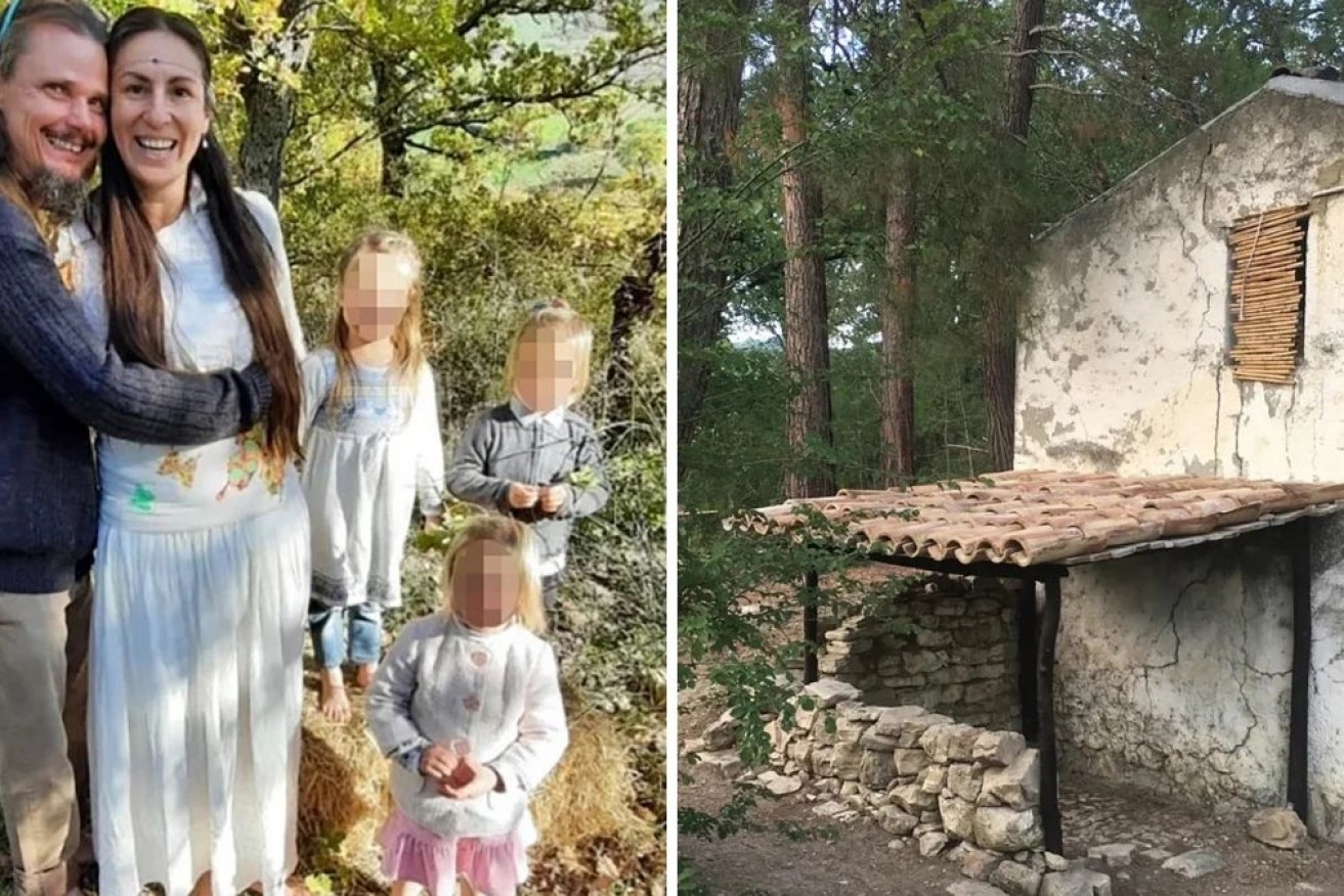 The family has been living in this house in woods in Italy's Abruzzo region.