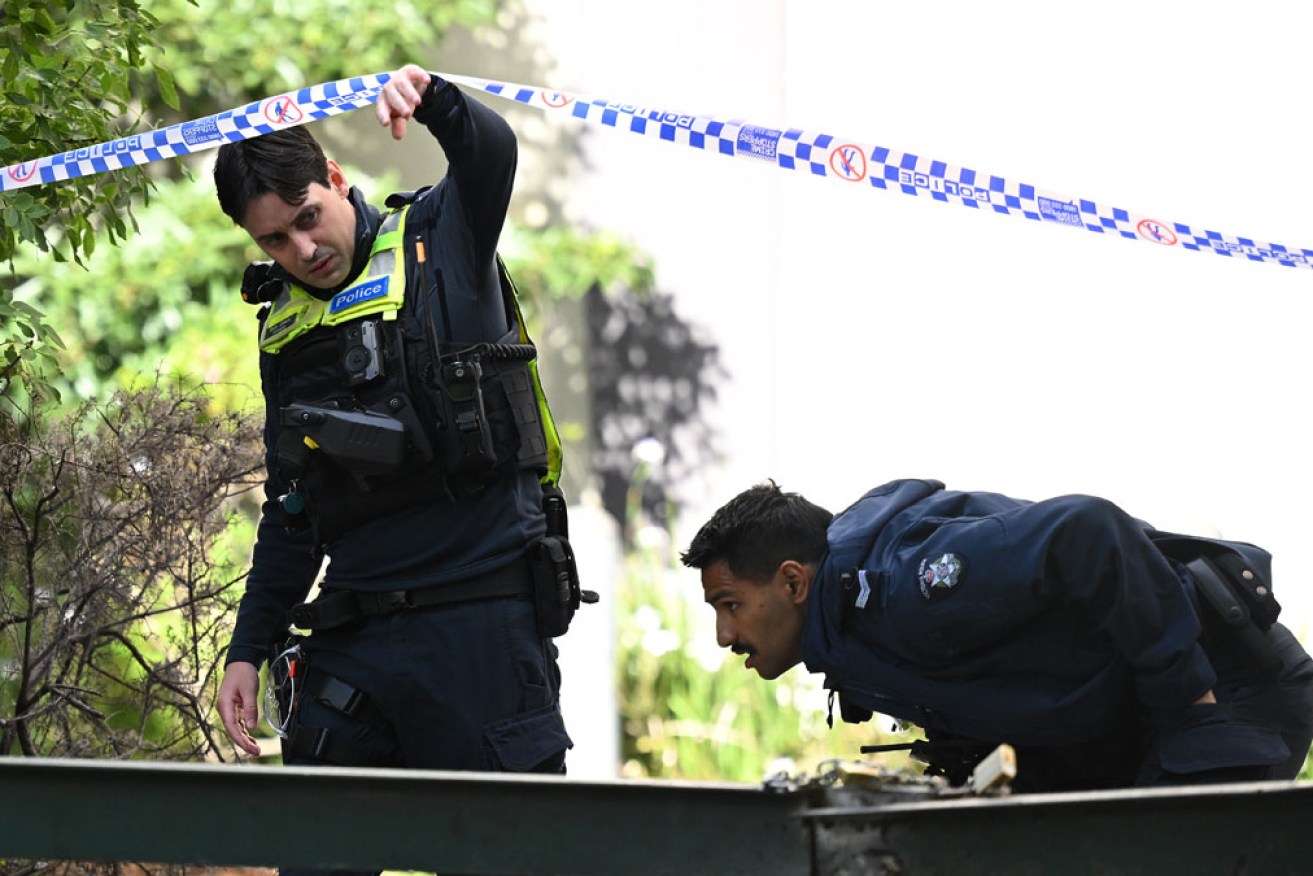 A crime scene has been established at the Fitzroy apartment block. <i>Photo: AAP</i>