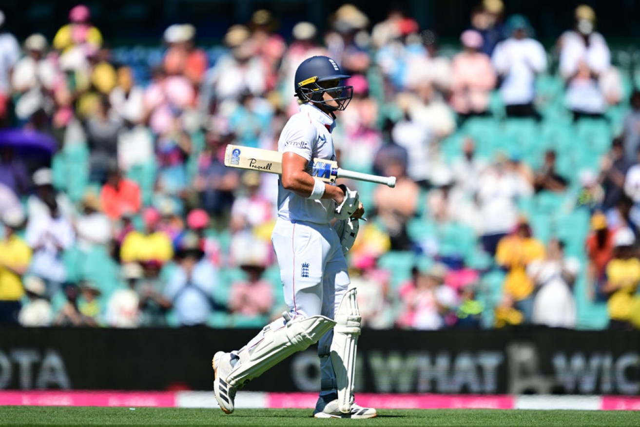 England's Jacob Bethell heads back to the sheds after getting out on day five. <i>Photo: AAP</i>