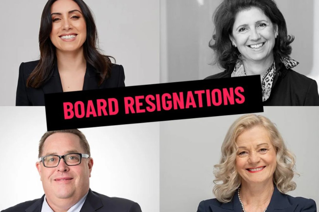Adelaide Festival board chair Tracey Whiting (top right) has joined three other members to resign from her role over the Writers' Week controversy.