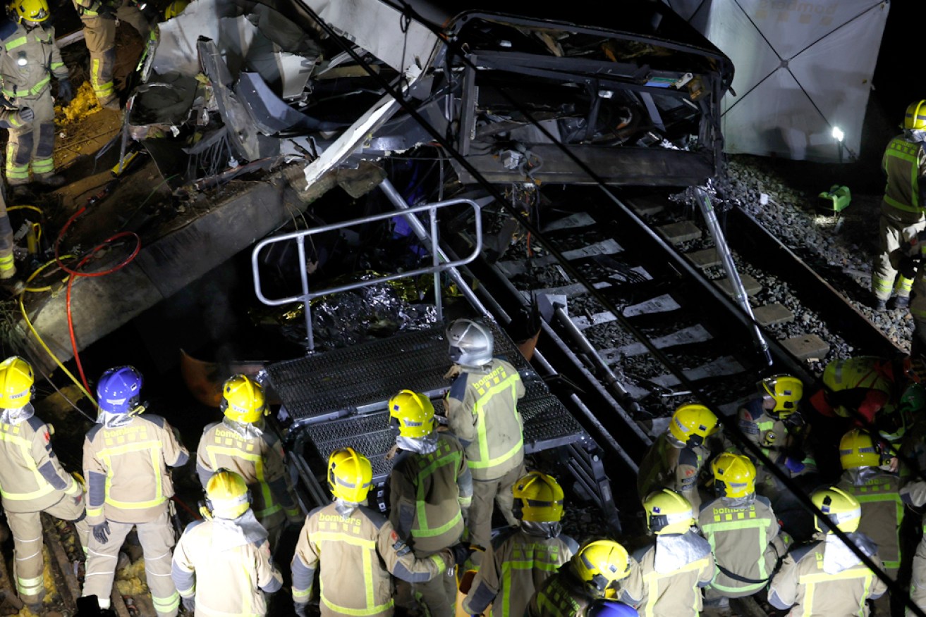 The train's driver was killed and many injured in Tuesday's crash near Barcelona.