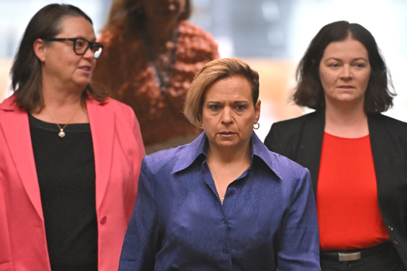 Attorney-General Michelle Rowland arrives to present the bill to the House of Representatives.
