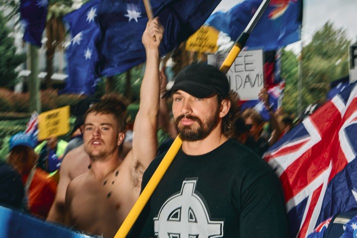 White nationalist held over 'heil' speech