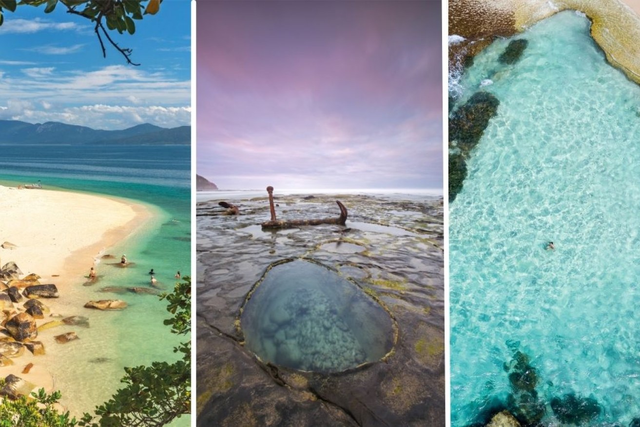 Three of the very best: Nudey Beach, Queensland; Wreck Bay, Victoria; and The Basin, Western Australia.