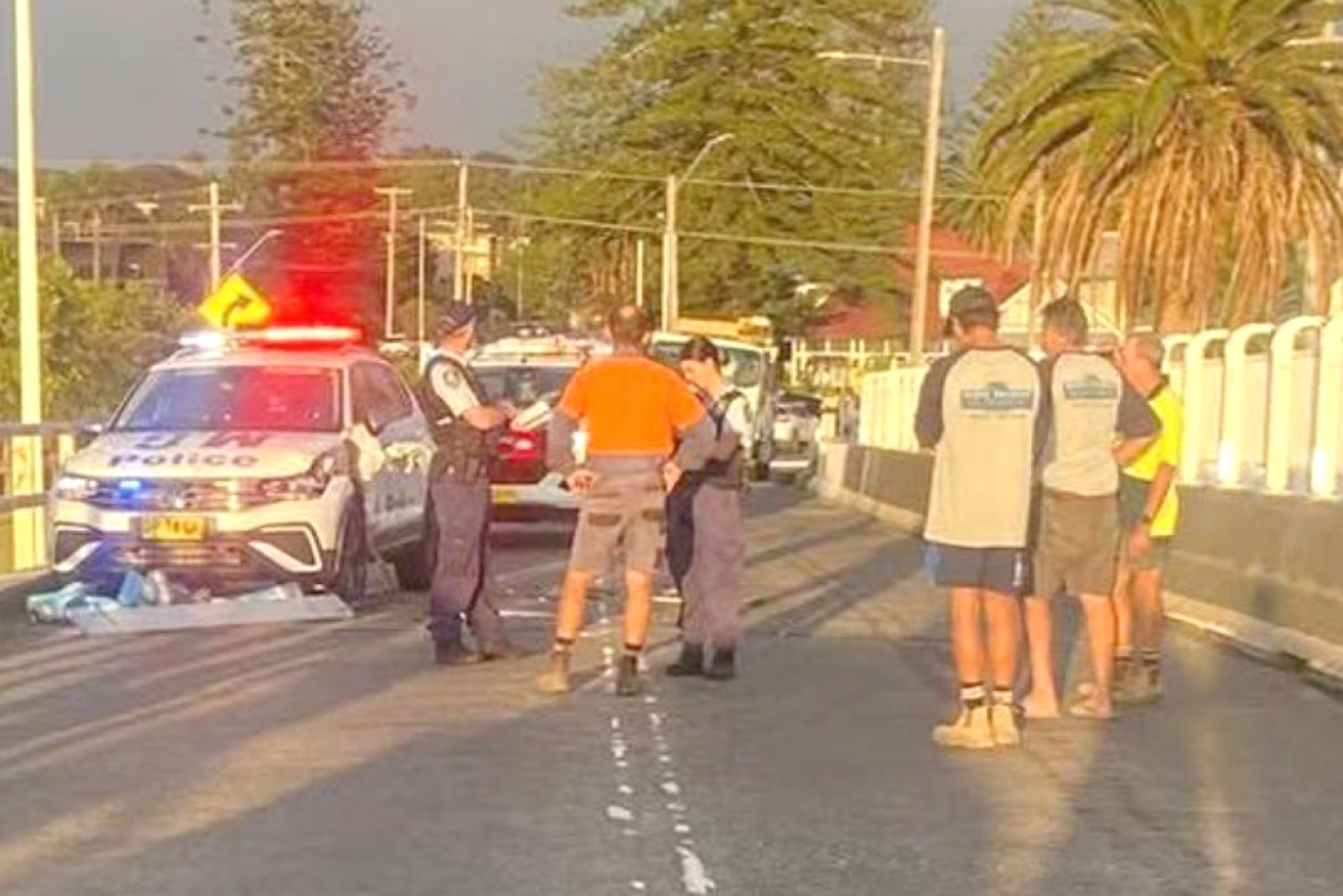 An officer was injured when the man rammed a police vehicle on Forster Bridge.