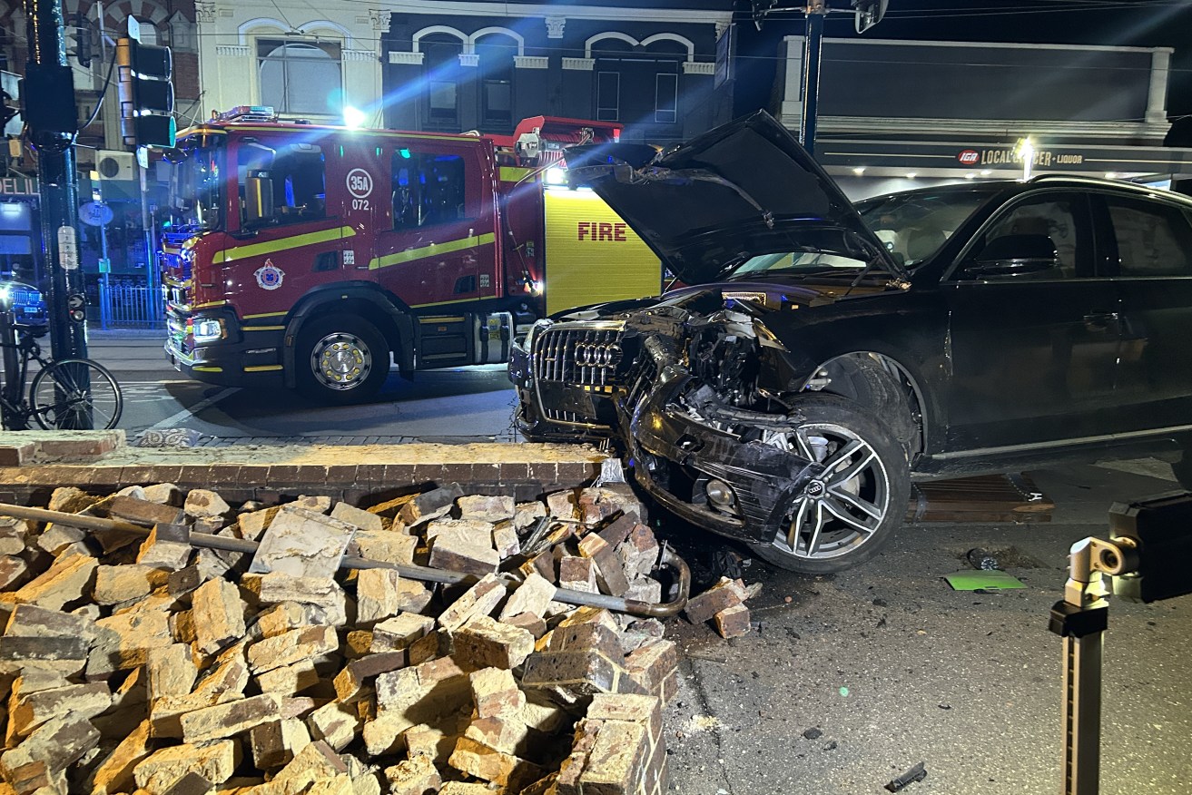Two pedestrians have been hit by an out-of-control car on a busy inner-city street.