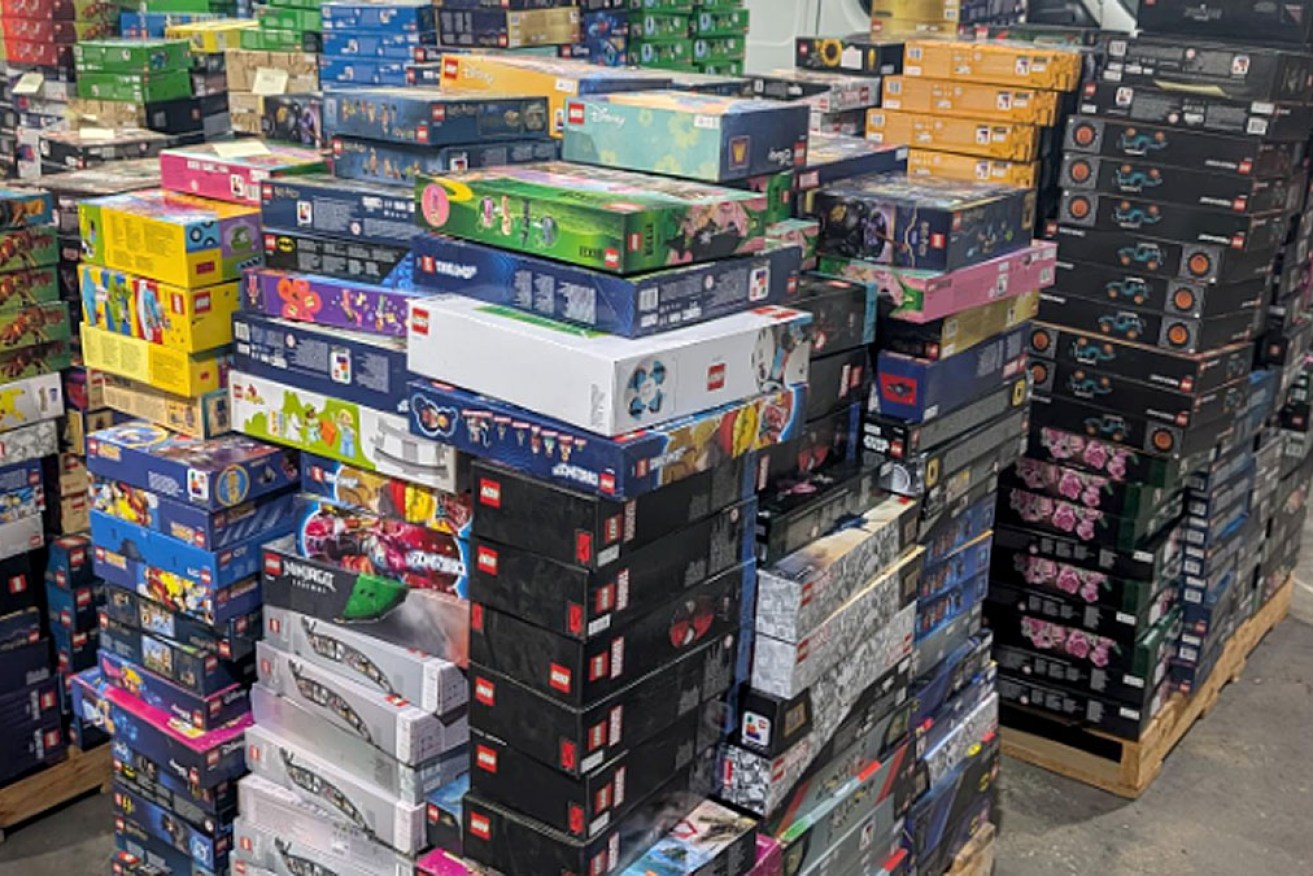 Fifteen pallets were needed to transport the recovered Lego. <i>Source: SA Police</i>