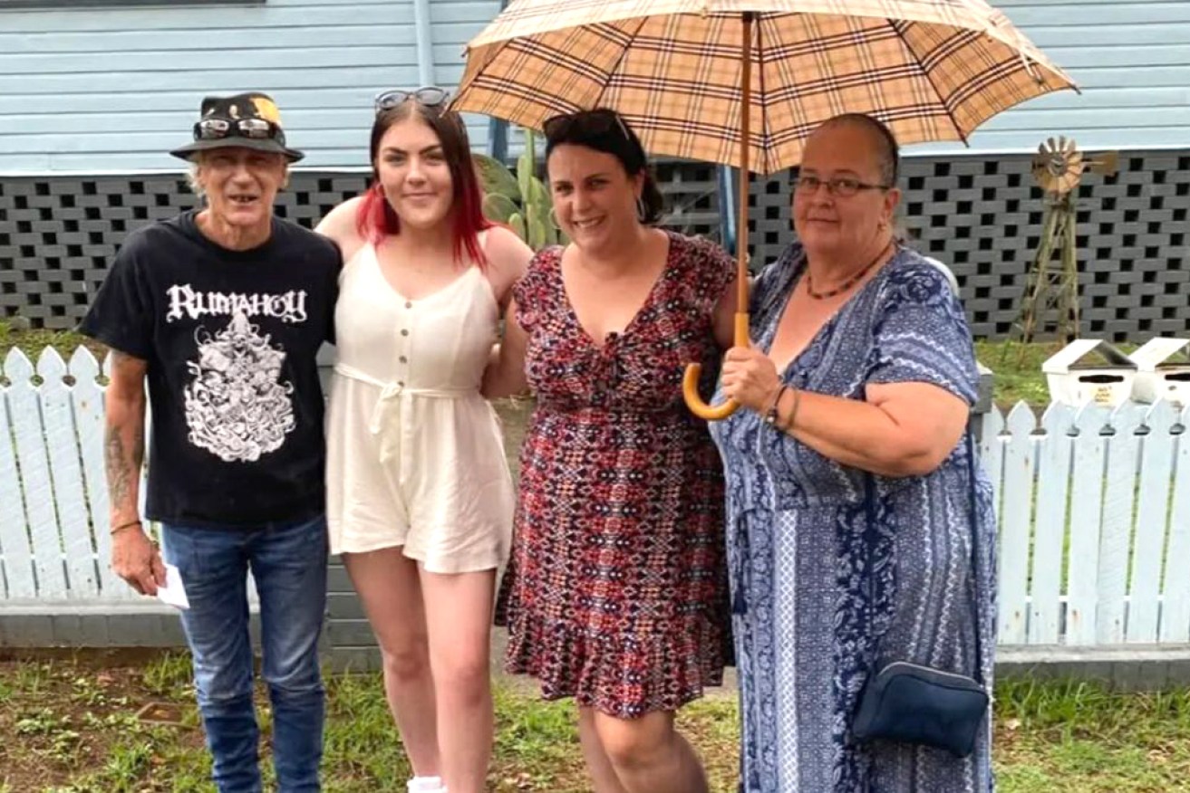 Tony Aspden with granddaughter Madeline, daughter Rebecca and wife Victoria.
