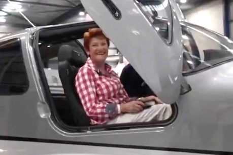 Hanson unveils 'sexy' gift from conservatives