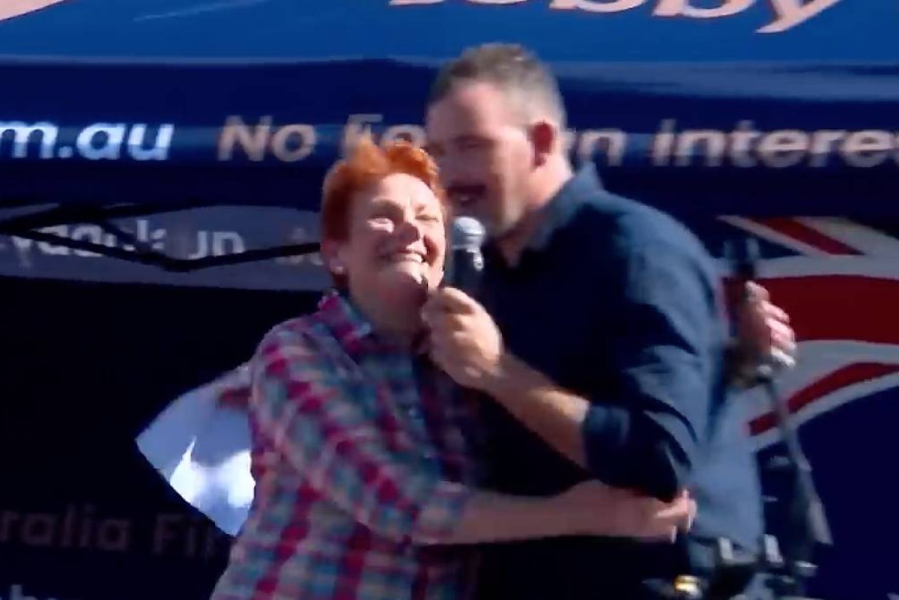 Despite multiple claims, the man Hanson hugged was not Thomas Sewell.