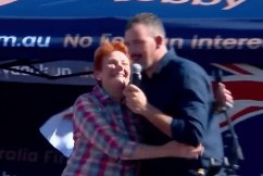 Pauline Hanson hugger misidentified as neo-Nazi
