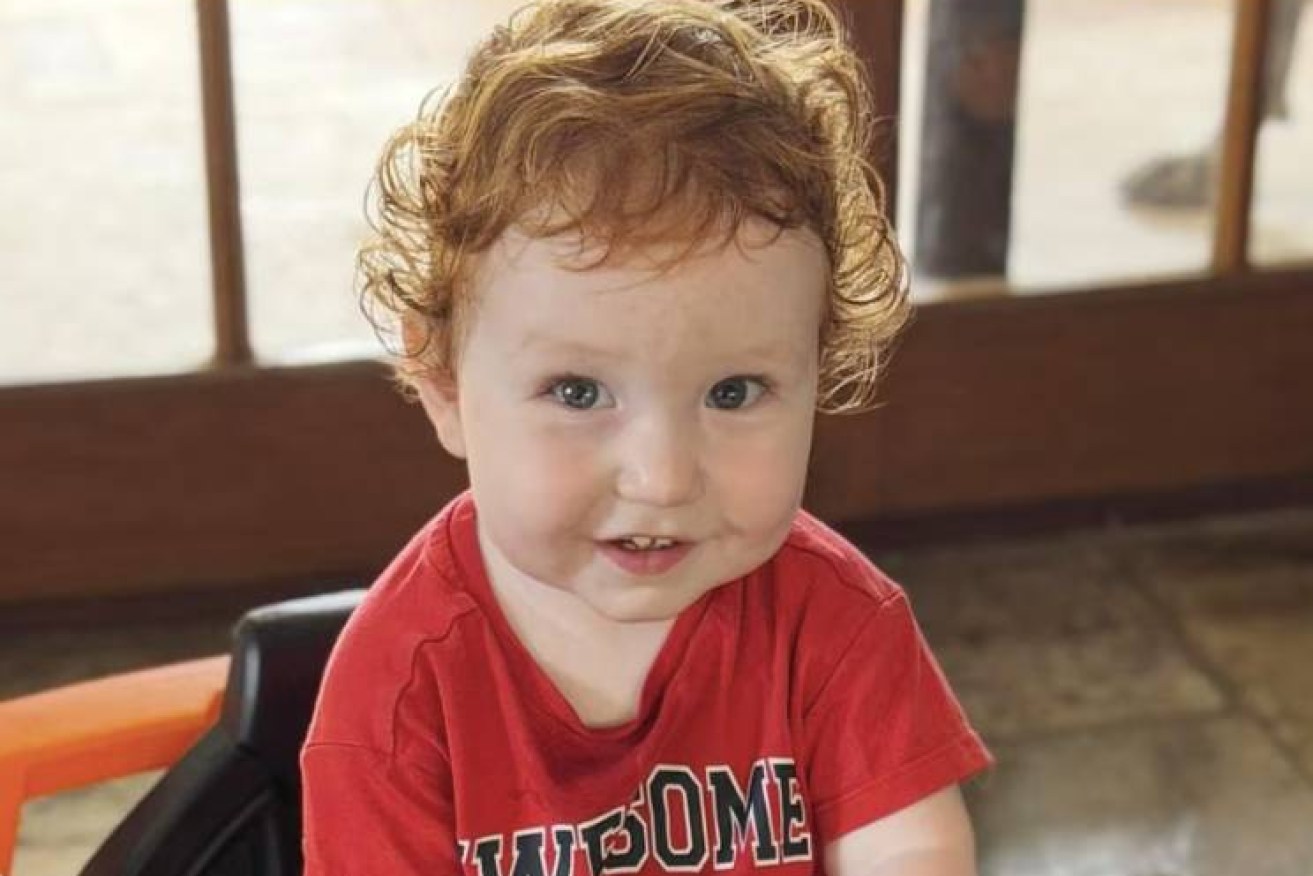 Dustin Wildman, 14 months, inhaled gold dust powder while his mum was making a Bluey cake in the kitchen.