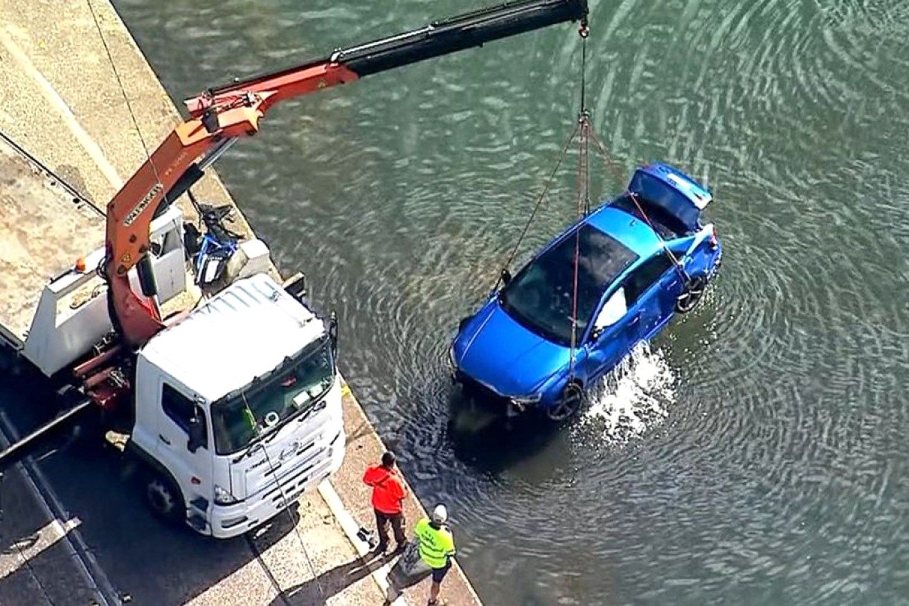The man's body and the Audi were later recovered from the weir.