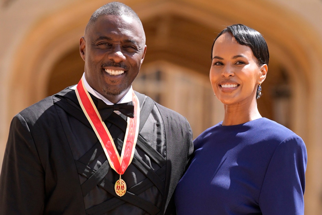 Idris Elba with wife Sabrina Dhowre Elba after receiving his knighthood last week.