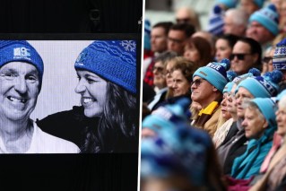 'Hero' Daniher farewelled amid sea of blue beanies