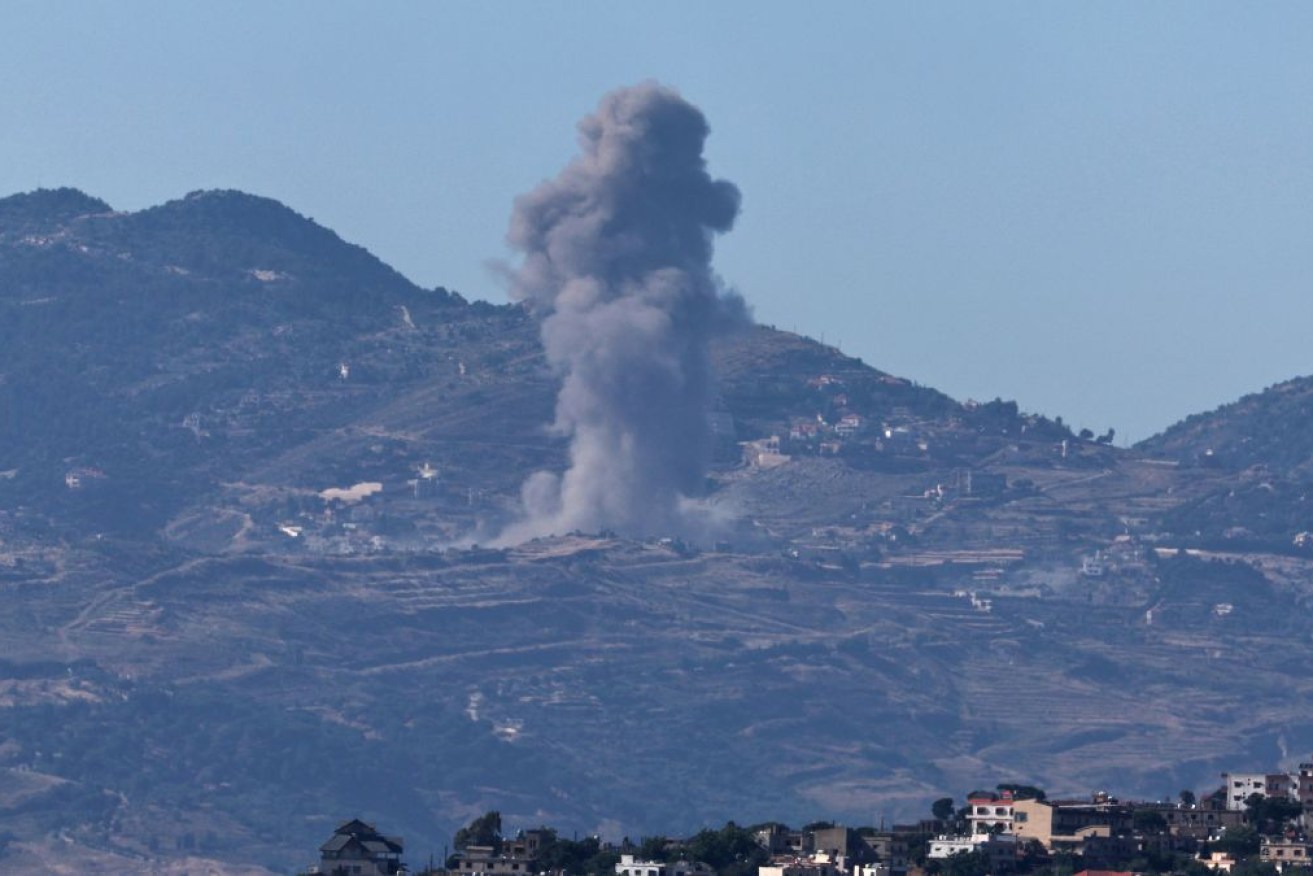 An Israeli airstrike hits southern Lebanon.