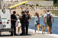 Trump blames vandals for memorial pool mess