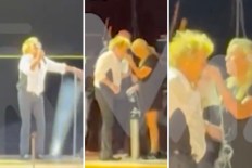 Rod Stewart needs oxygen mask on stage