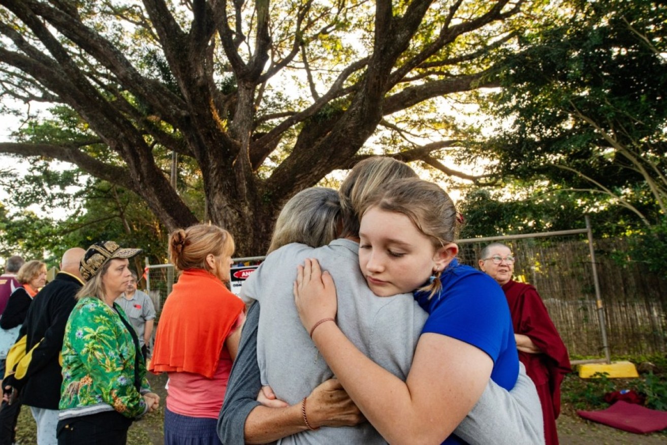 Protestors failed to save a rain tree felled for a pool in Cairns, Queensland.