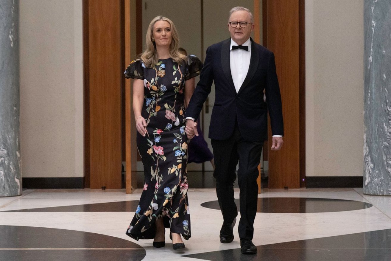 Anthony Albanese and wife Jodie Haydon arrive for the 2026 ball.