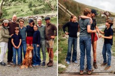 Family hugs for Kate after gruelling mountain trek