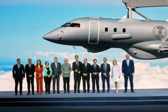 NATO defence splash as Trump touches down