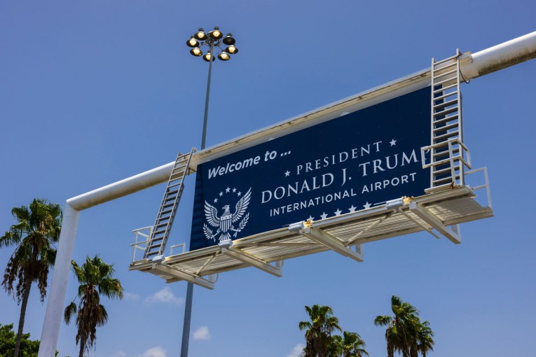 Travellers vent as airport renamed after Trump