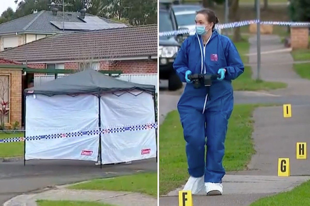 The man was found dead in the driveway with significant burns. <i>Photos: Nine News</i>