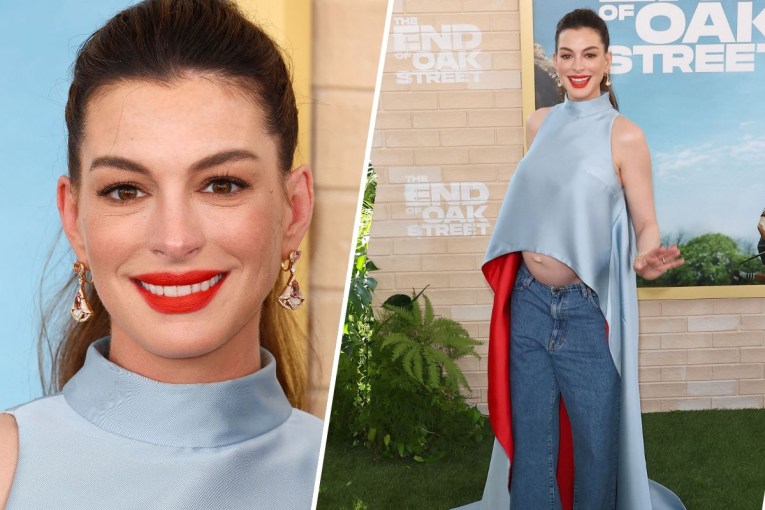 'Fake hair, real bump': Hathaway hits back at critics
