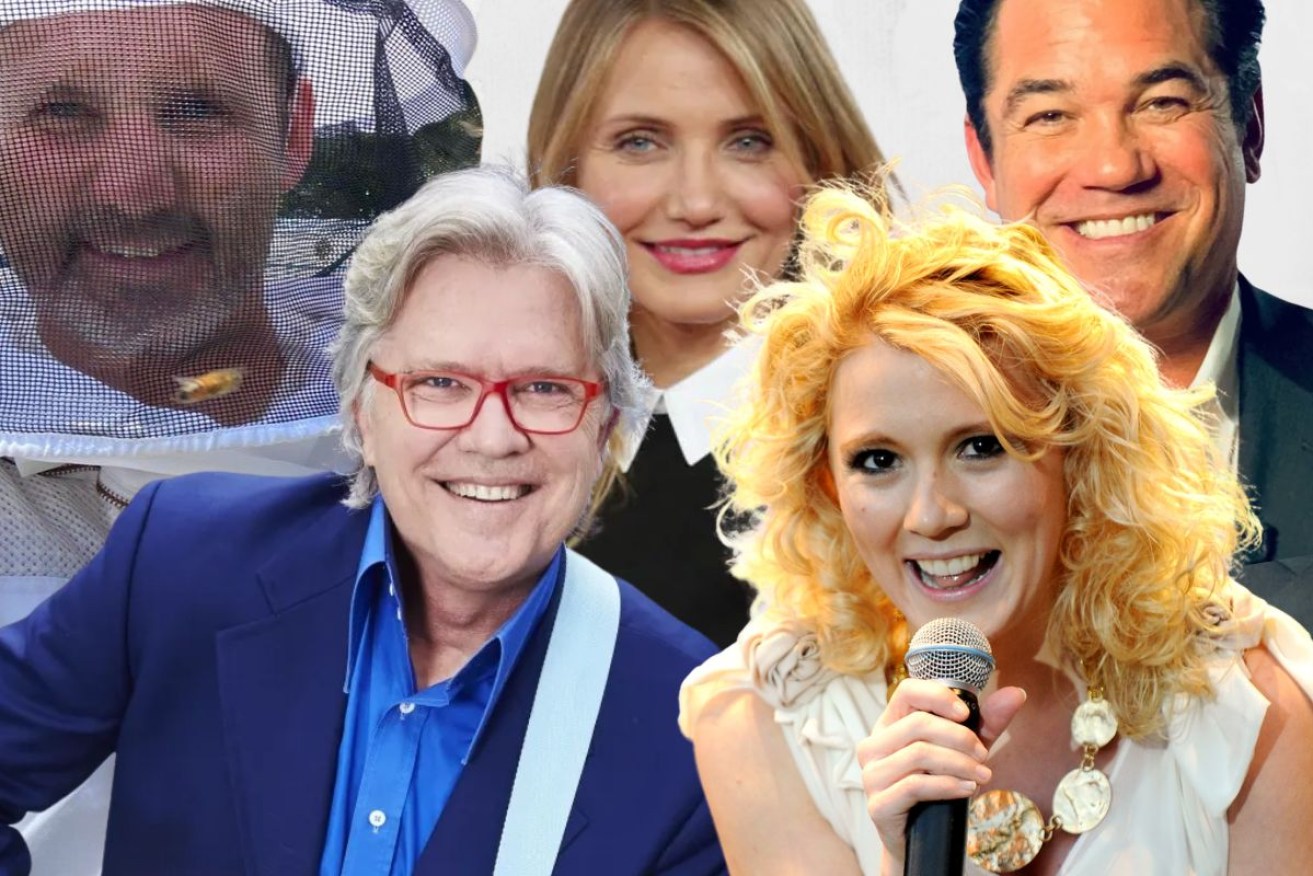 From left: Ryan Moloney, Mark Holden, Cameron Diaz, Nikki Webster and Dean Cain.