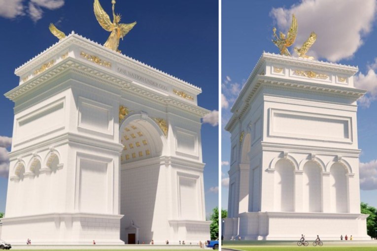 Work begins on Trump's yet-to-be-approved arch