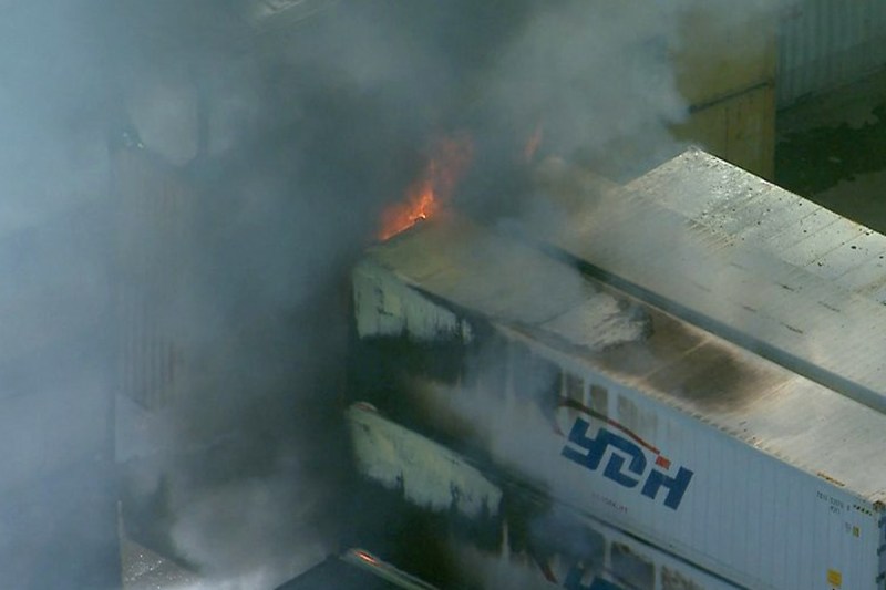 brisbane forklift fire