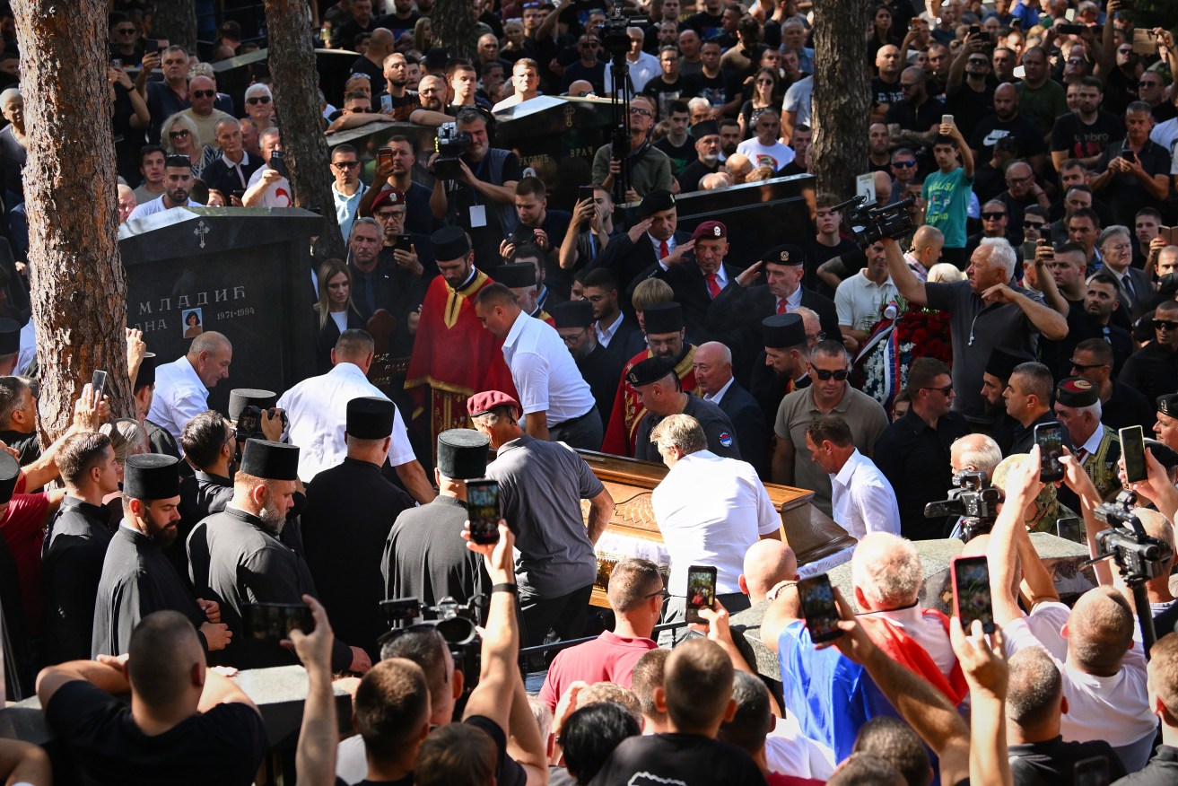 Thousands lined the streets of Belgrade for the funeral of ex-Bosnian-Serb army chief Ratko Mladic.