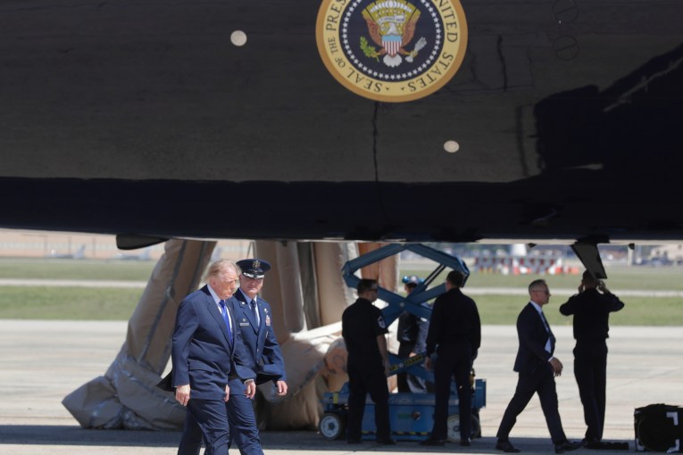 Red faces as Air Force One emergency slide deploys