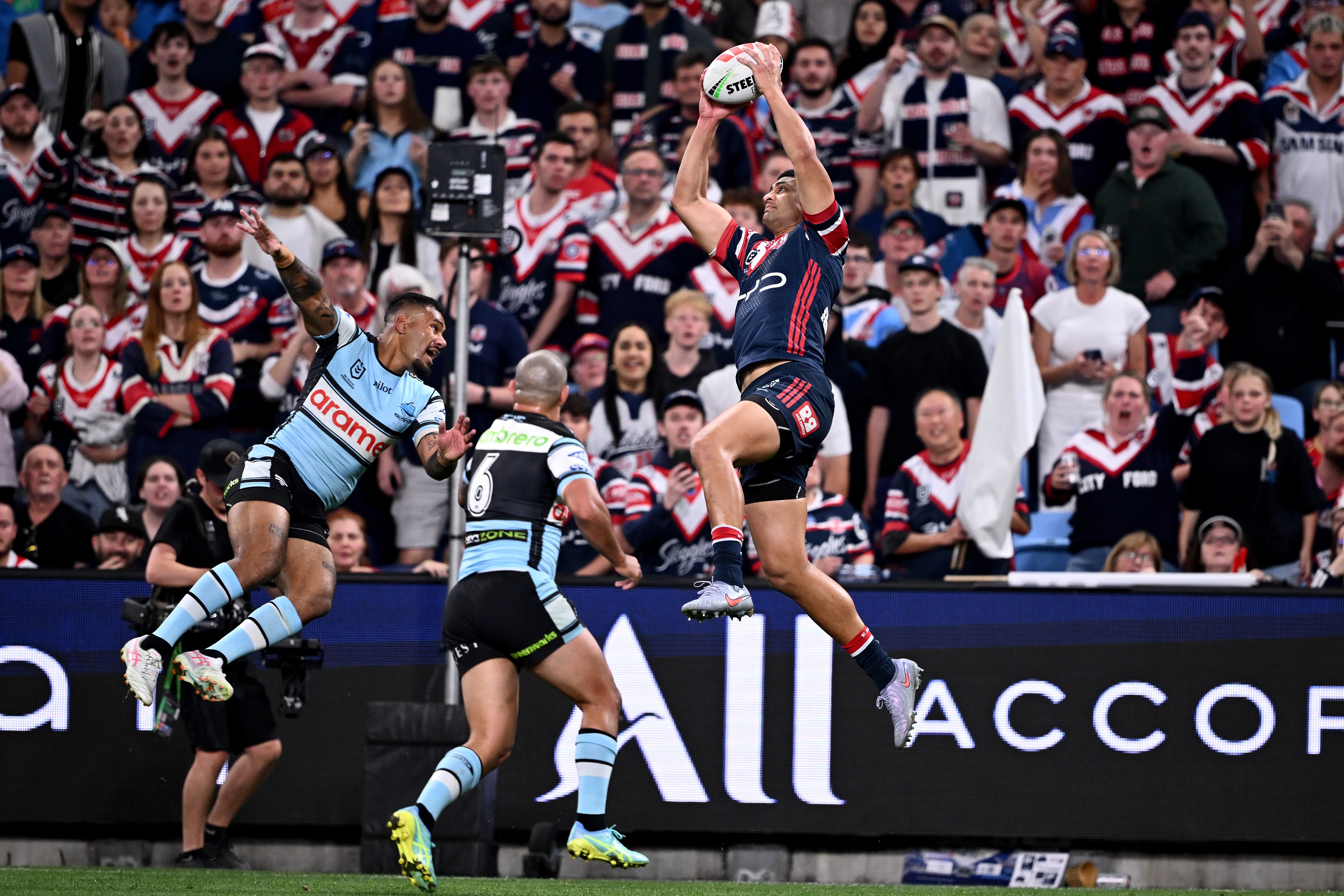 NRL Daniel Tupou leap
