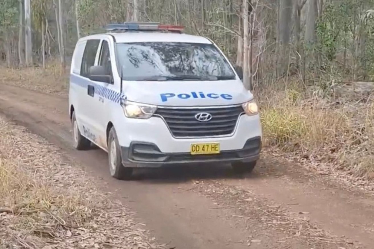 Police at the property in rural NSW.
